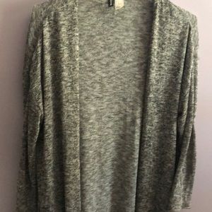 A gray cardigan